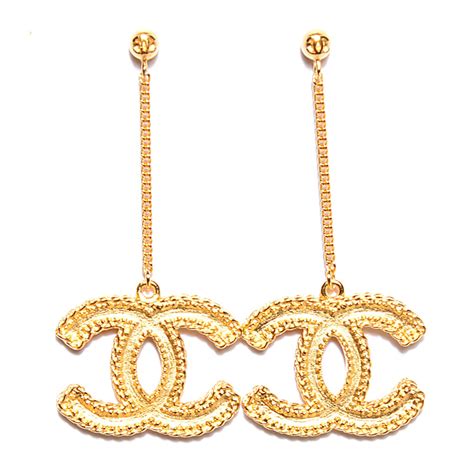 gold cc chanel earrings|genuine chanel earrings.